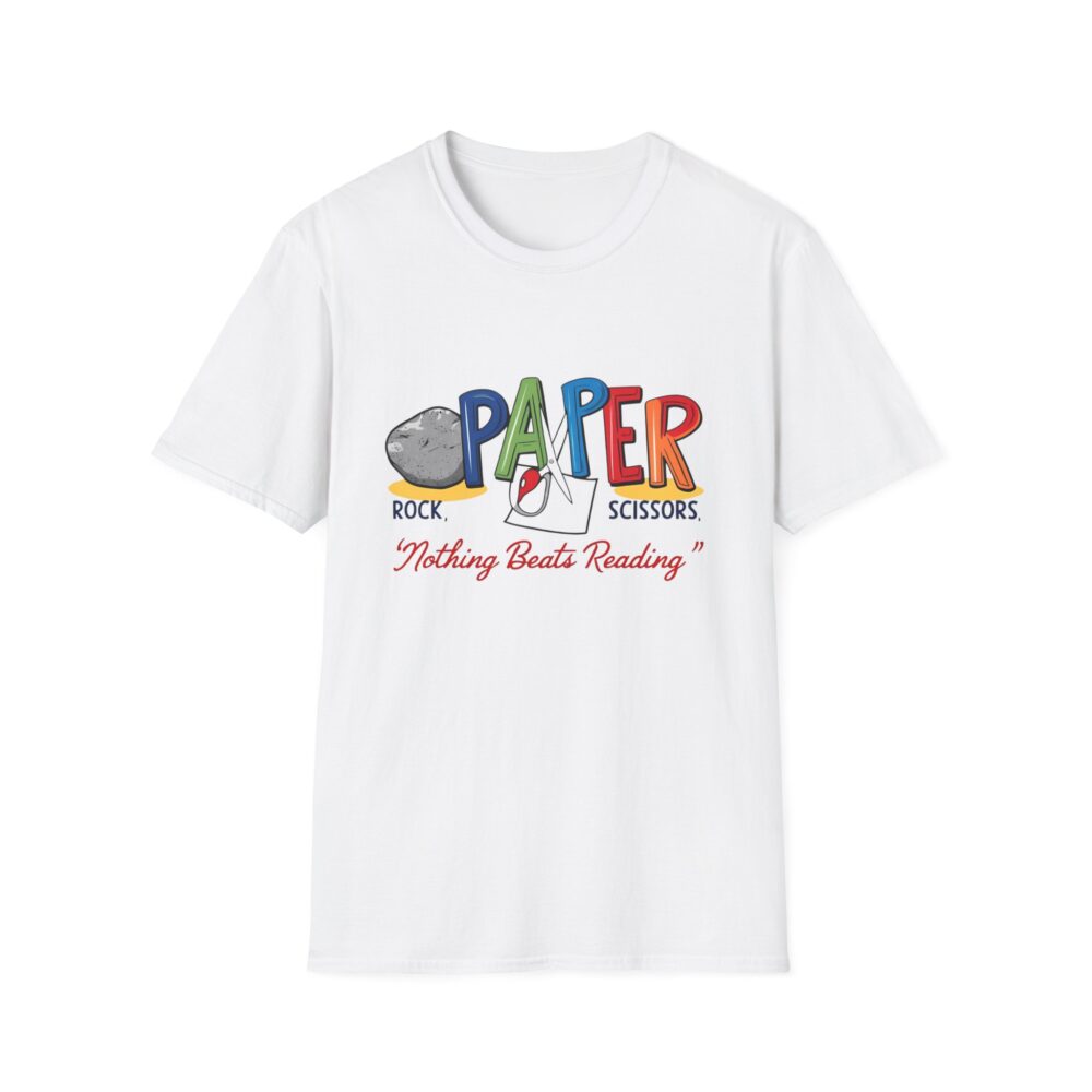 Rock, Paper, Scissors, Nothing Beats Reading - Unisex Soft Style T-Shirt