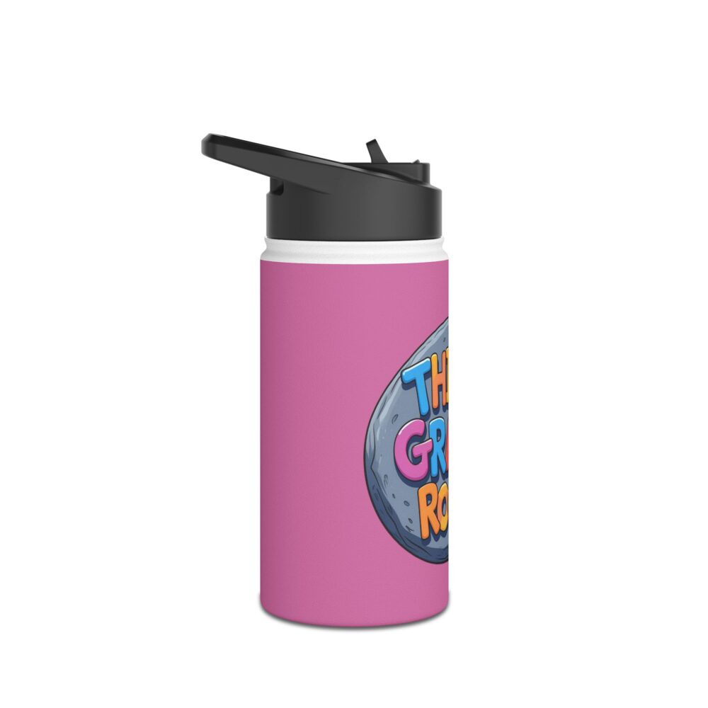 Third Grade Rocks (pink) - Stainless Steel Water Bottle - Image 3