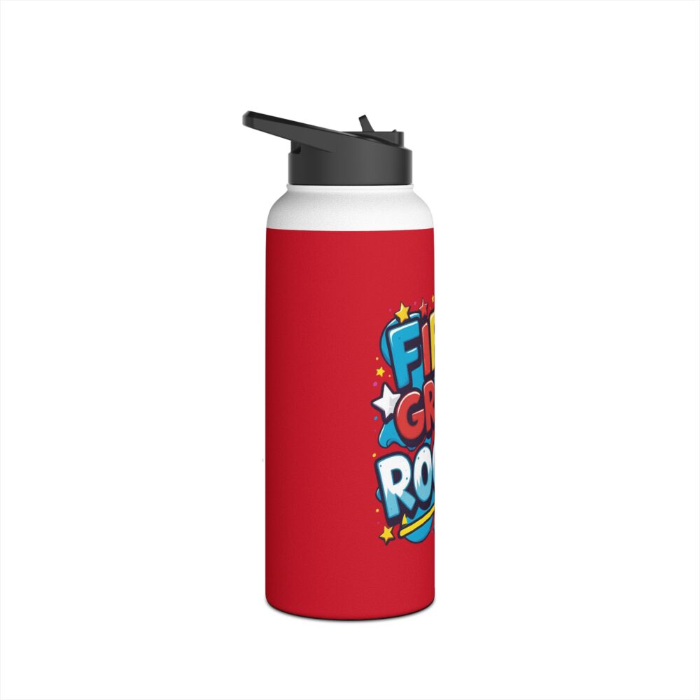 Fifth Grade Rocks (red) - Stainless Steel Water Bottle - Image 11
