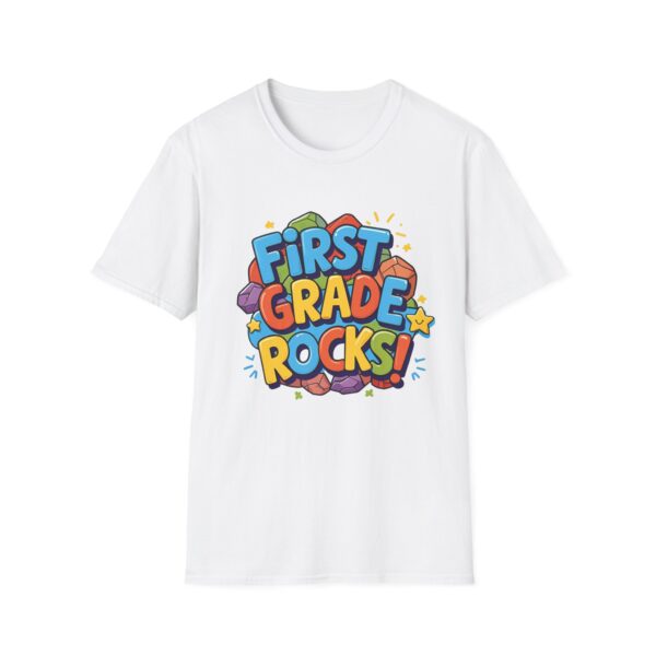 First Grade Rocks - Unisex Soft style T-Shirt