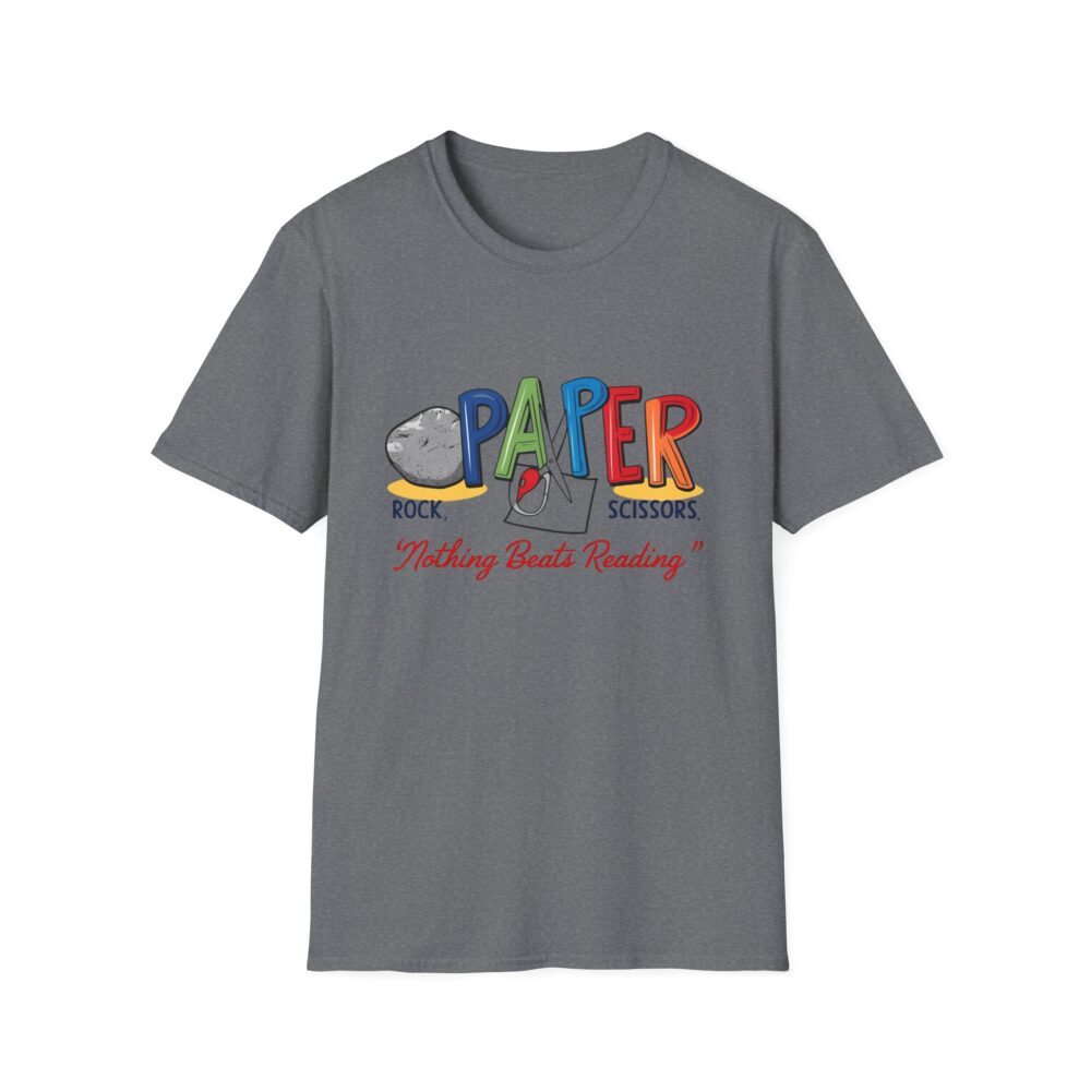 Rock, Paper, Scissors, Nothing Beats Reading - Unisex Soft Style T-Shirt - Image 21