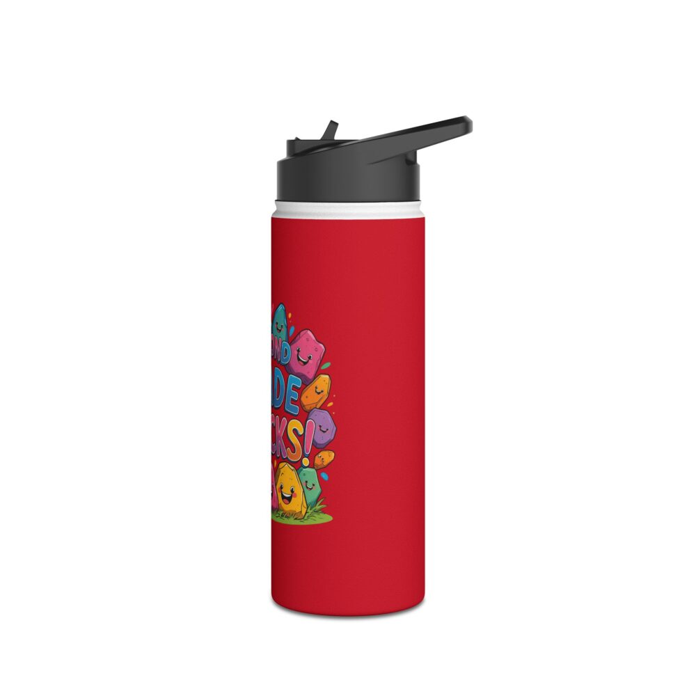 Second Grade Rocks (red) - Stainless Steel Water Bottle - Image 8