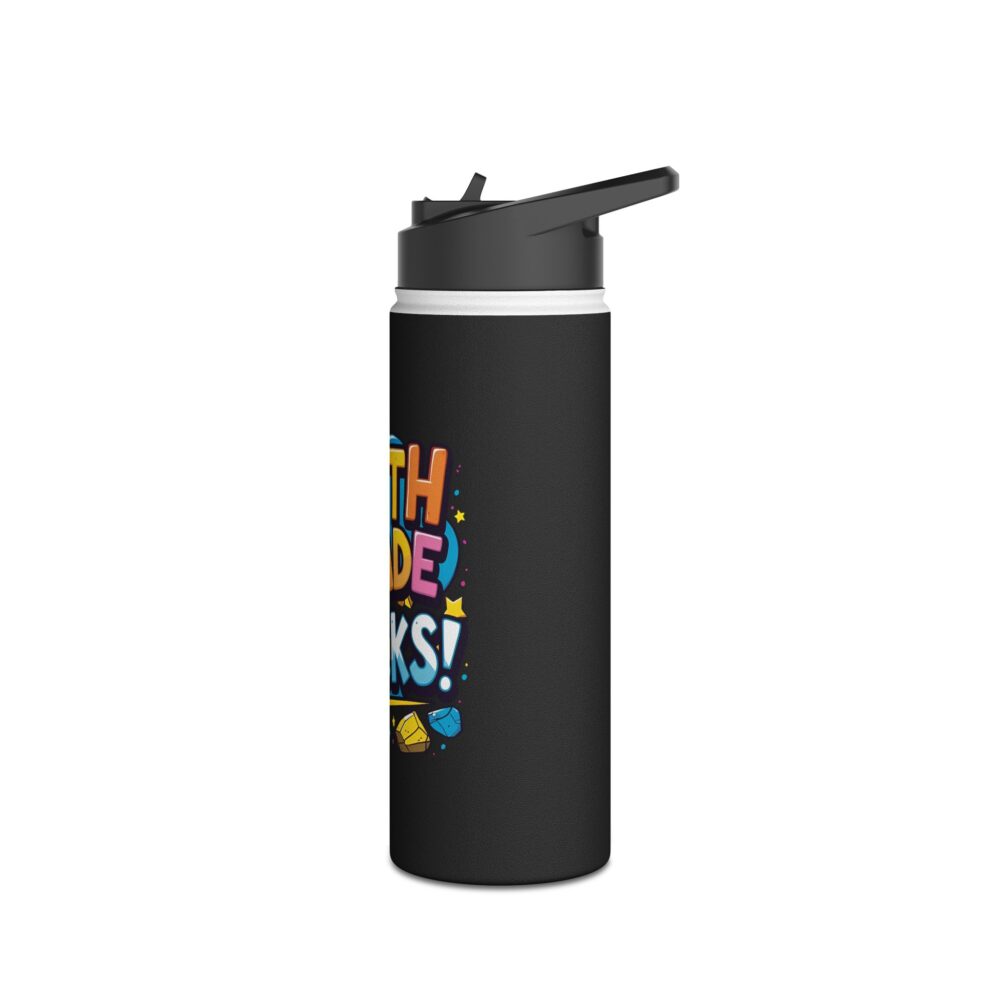 Fifth Grade Rocks (black) - Stainless Steel Water Bottle - Image 8