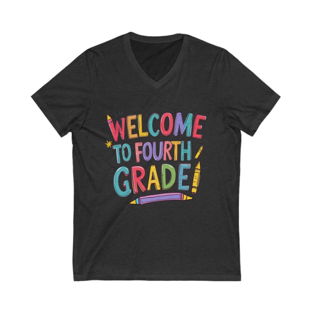 Welcome to Fourth Grade - Unisex V-Neck Tee - Image 17
