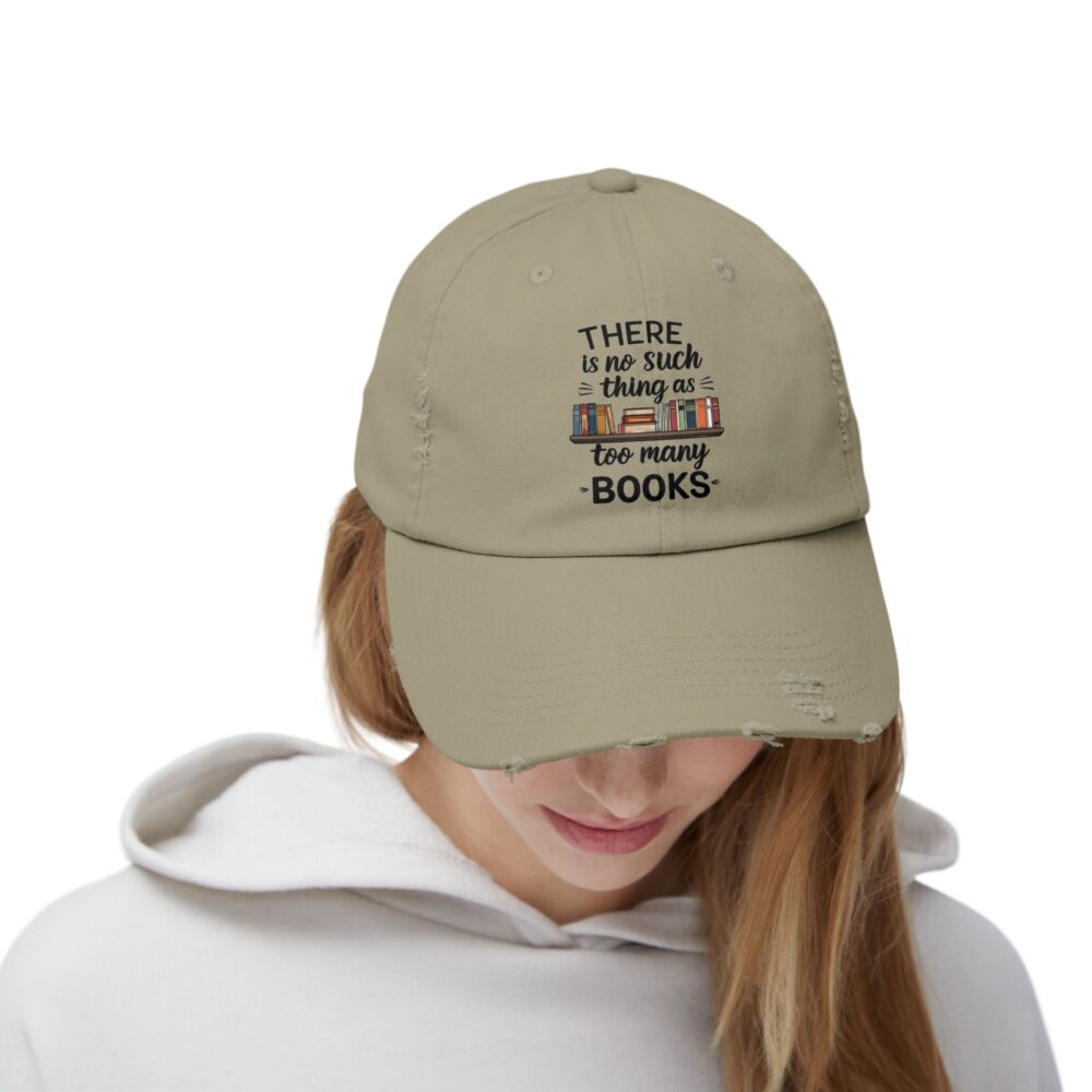 There is no Such Thing as Too Many Books - Unisex Adjustable Baseball Cap - Image 12