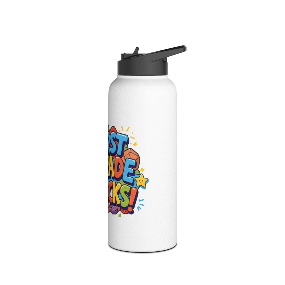 First Grade Rocks (white) - Stainless Steel Water Bottle - Image 12