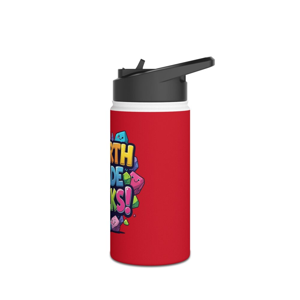 Fourth Grade Rocks (red) - Stainless Steel Water Bottle - Image 4