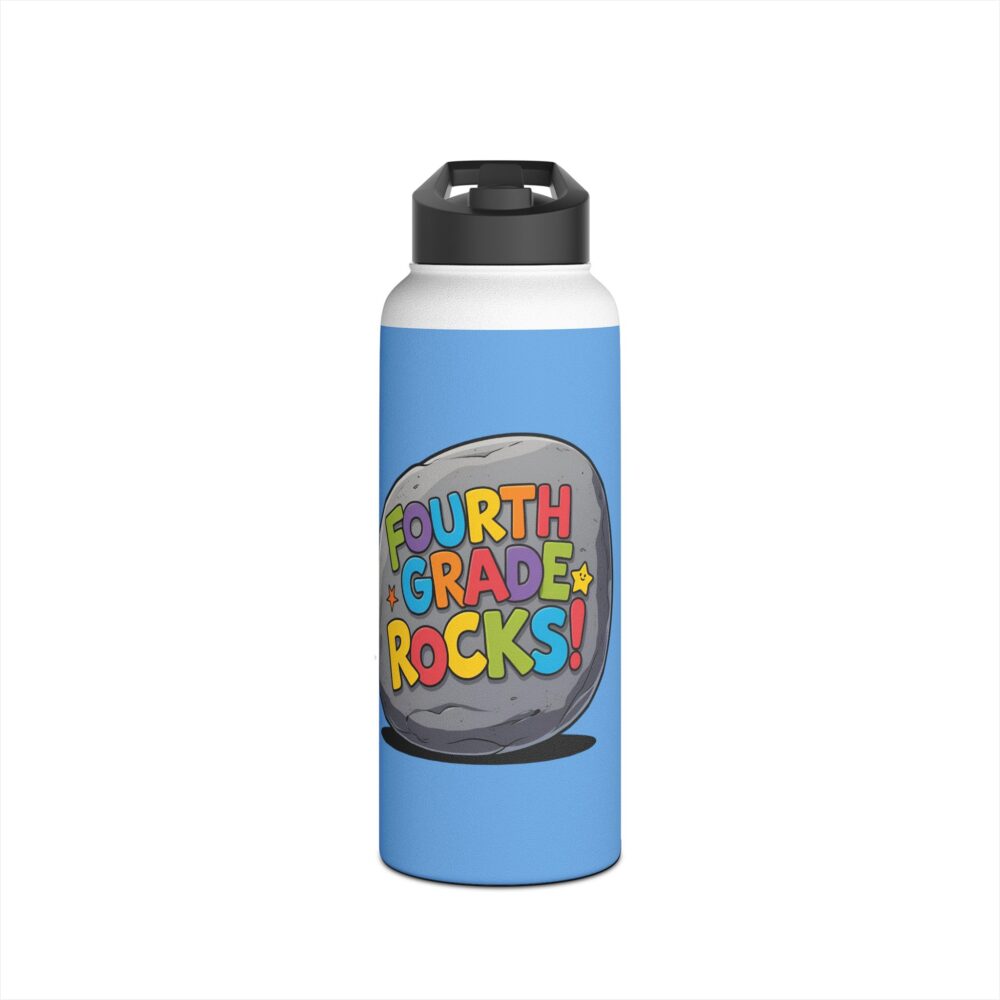Fourth Grade Rocks (blue) - Stainless Steel Water Bottle - Image 9