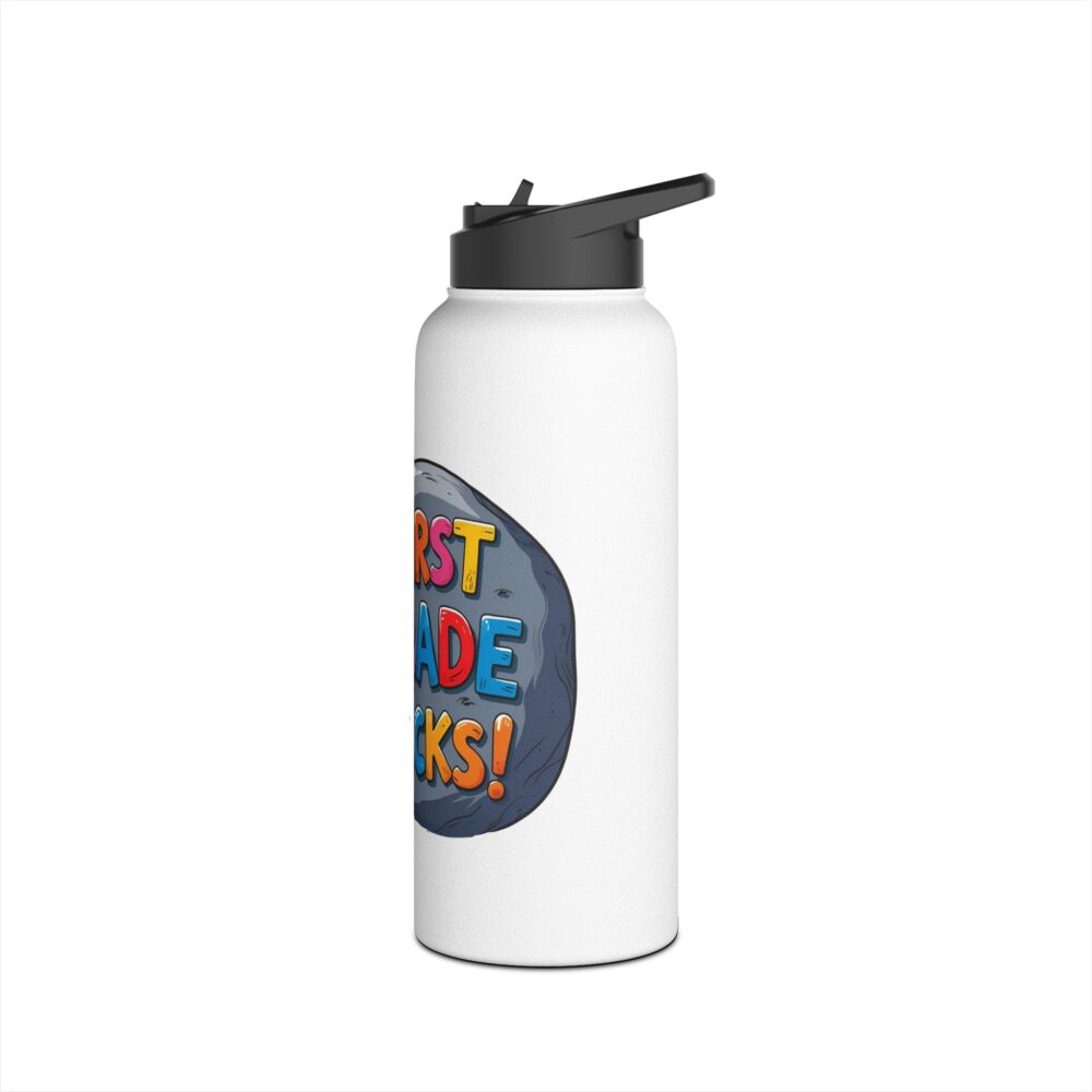 First Grade Rocks (white) - Stainless Steel Water Bottle - Image 12