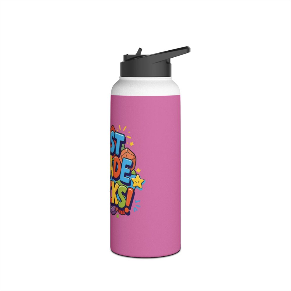 First Grade Rocks (pink) - Stainless Steel Water Bottle - Image 12