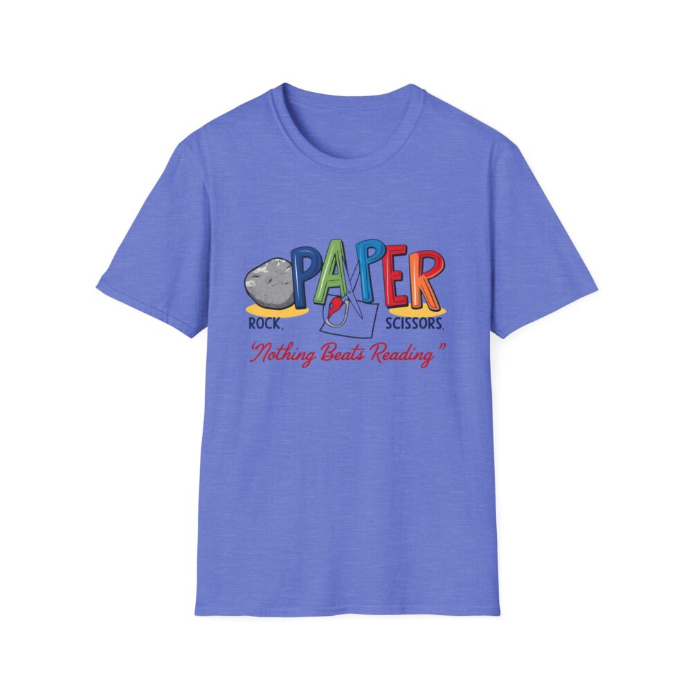 Rock, Paper, Scissors, Nothing Beats Reading - Unisex Soft Style T-Shirt - Image 37
