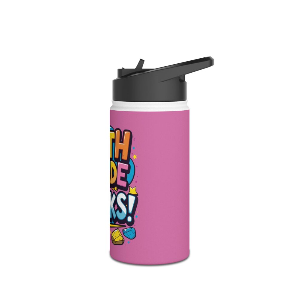Fifth Grade Rocks (pink) - Stainless Steel Water Bottle - Image 4