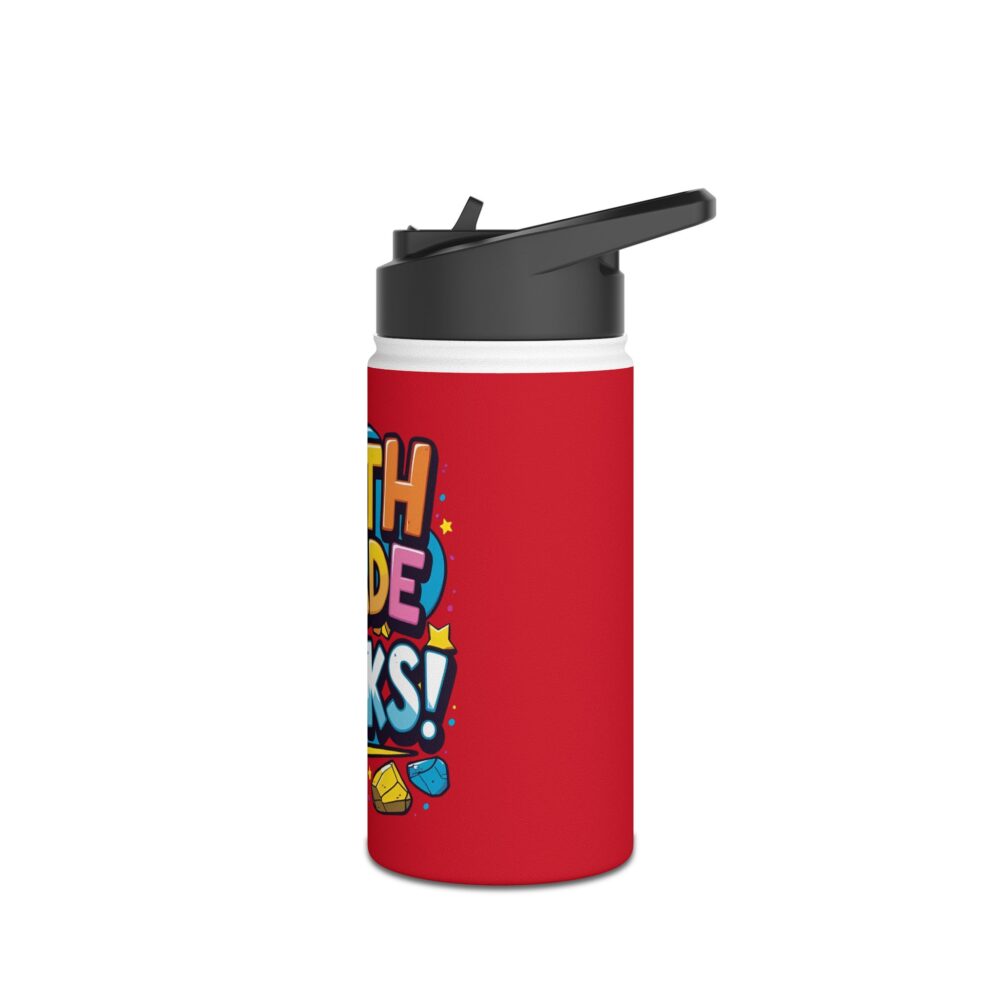 Fifth Grade Rocks (red) - Stainless Steel Water Bottle - Image 4
