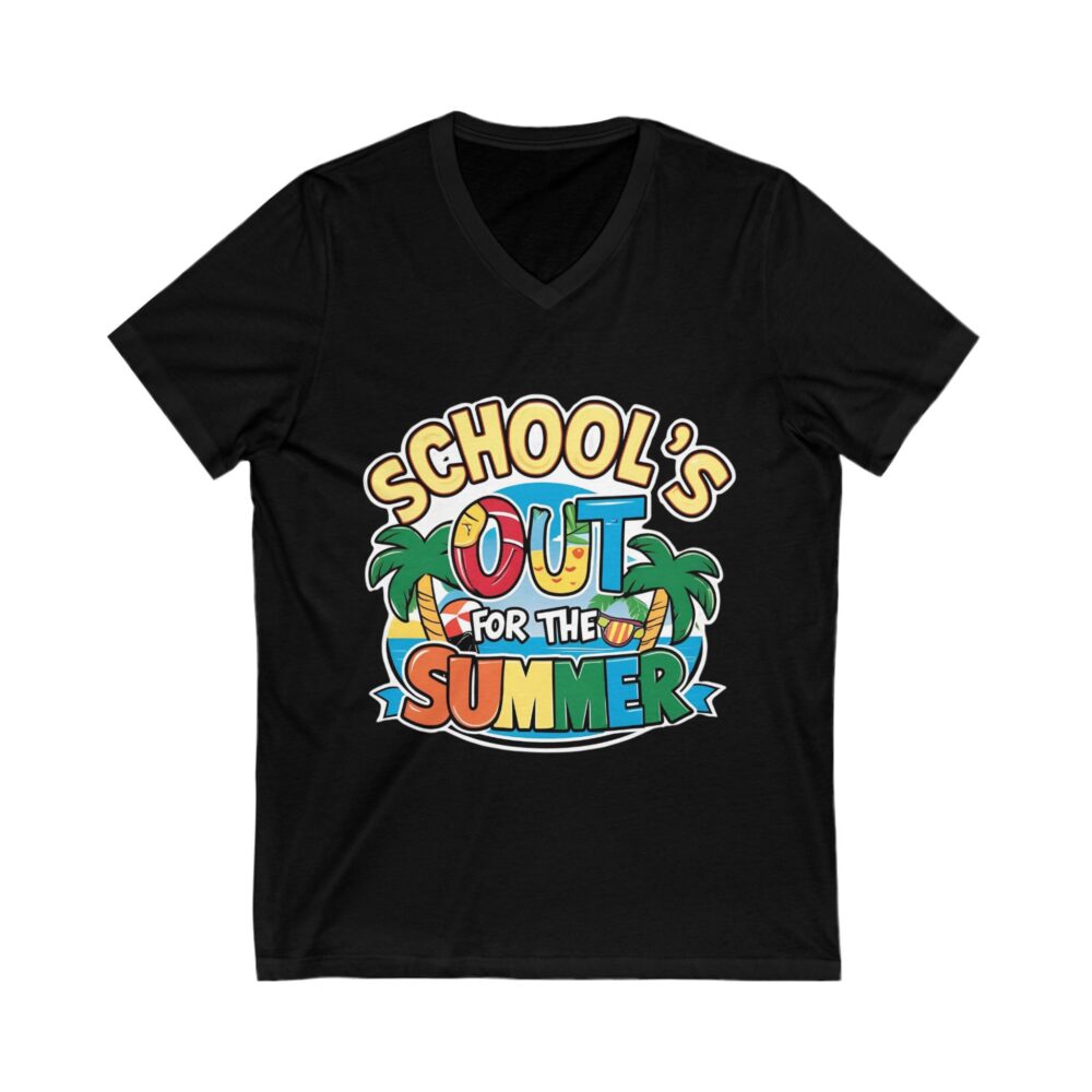 School's Out for the Summer - Unisex V-Neck Tee - Image 7