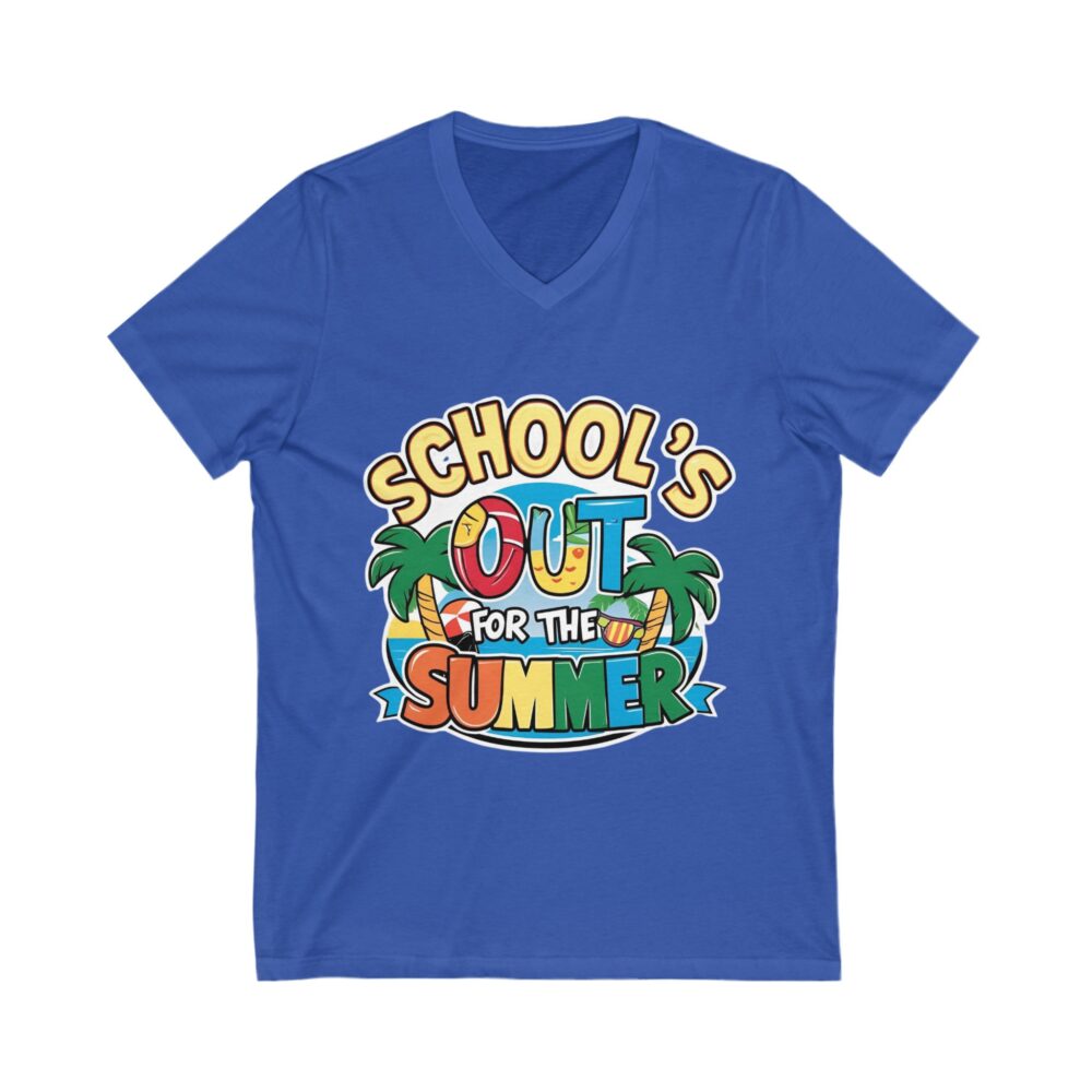 School's Out for the Summer - Unisex V-Neck Tee - Image 11