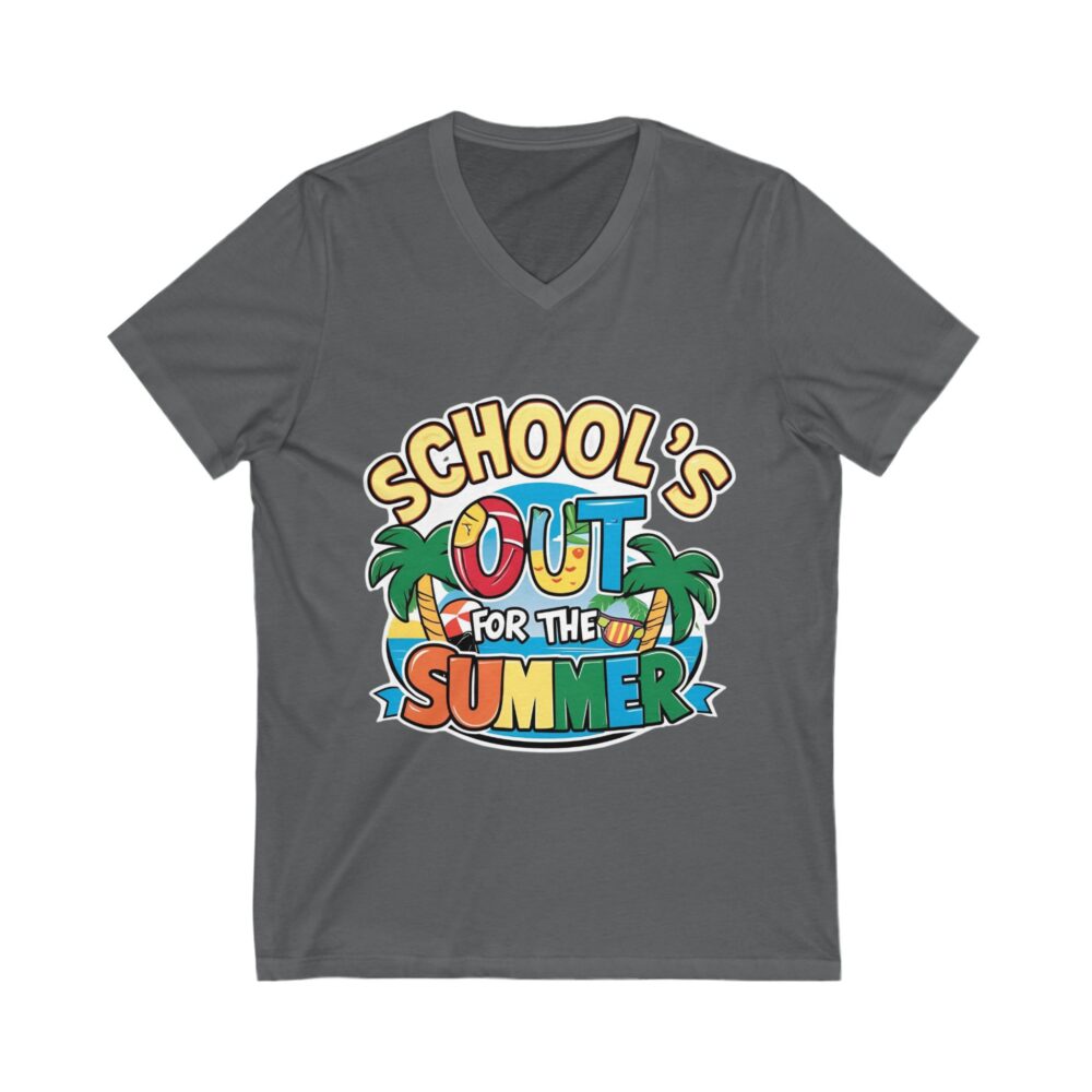 School's Out for the Summer - Unisex V-Neck Tee - Image 15