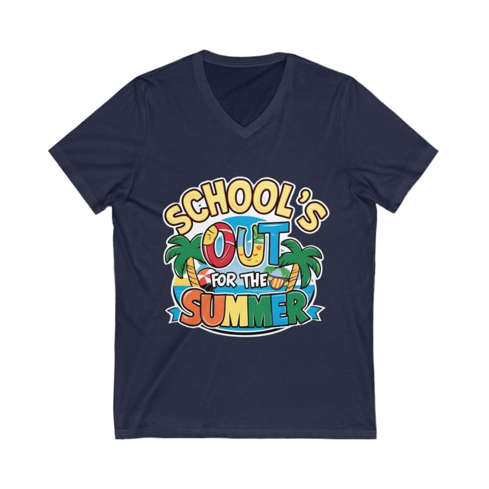 School's Out for the Summer - Unisex V-Neck Tee - Image 19