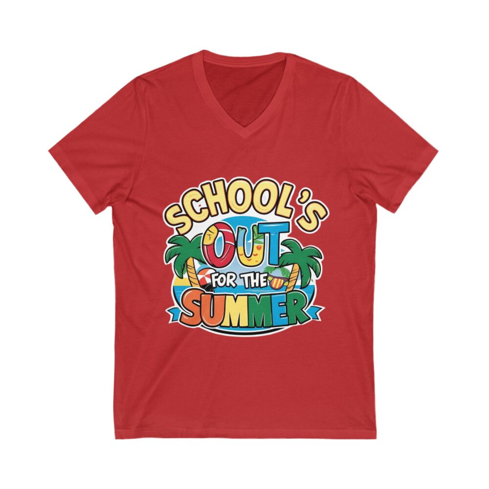 School's Out for the Summer - Unisex V-Neck Tee - Image 23