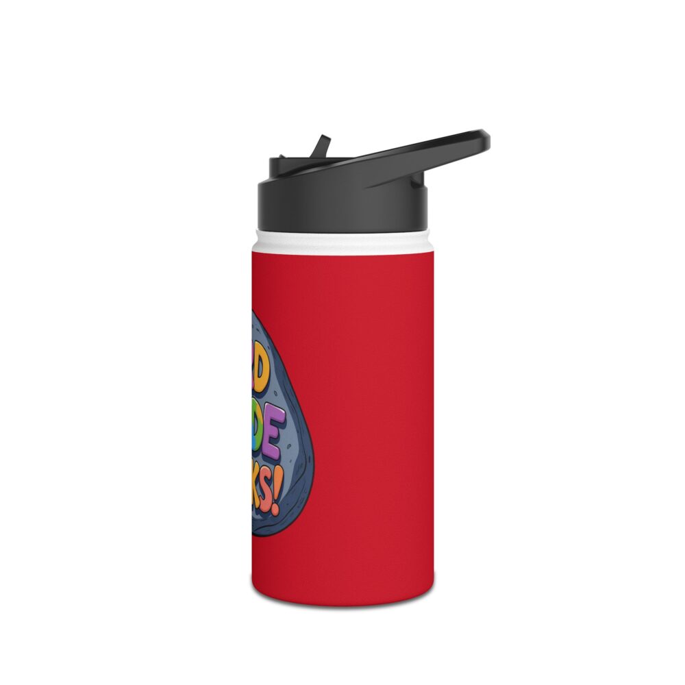 Third Grade Rocks (red) - Stainless Steel Water Bottle - Image 4