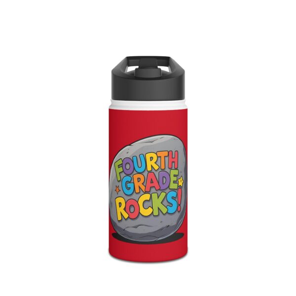 Fourth Grade Rocks (red) - Stainless Steel Water Bottle