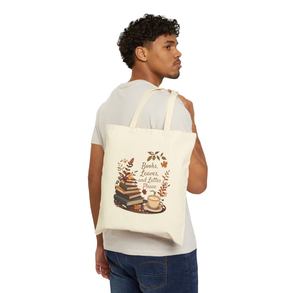 Books, Leaves, and Lattes Please - Tote Bag - Image 3