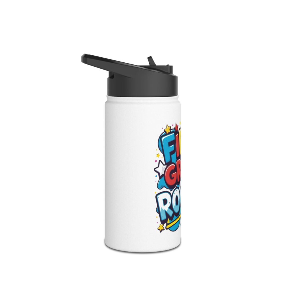 Fifth Grade Rocks (white) - Stainless Steel Water Bottle - Image 3