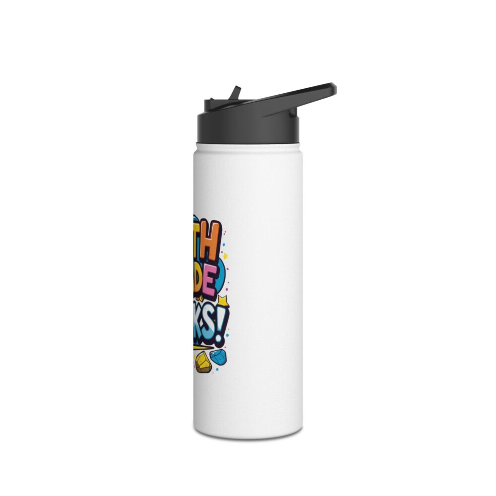Fifth Grade Rocks (white) - Stainless Steel Water Bottle - Image 8