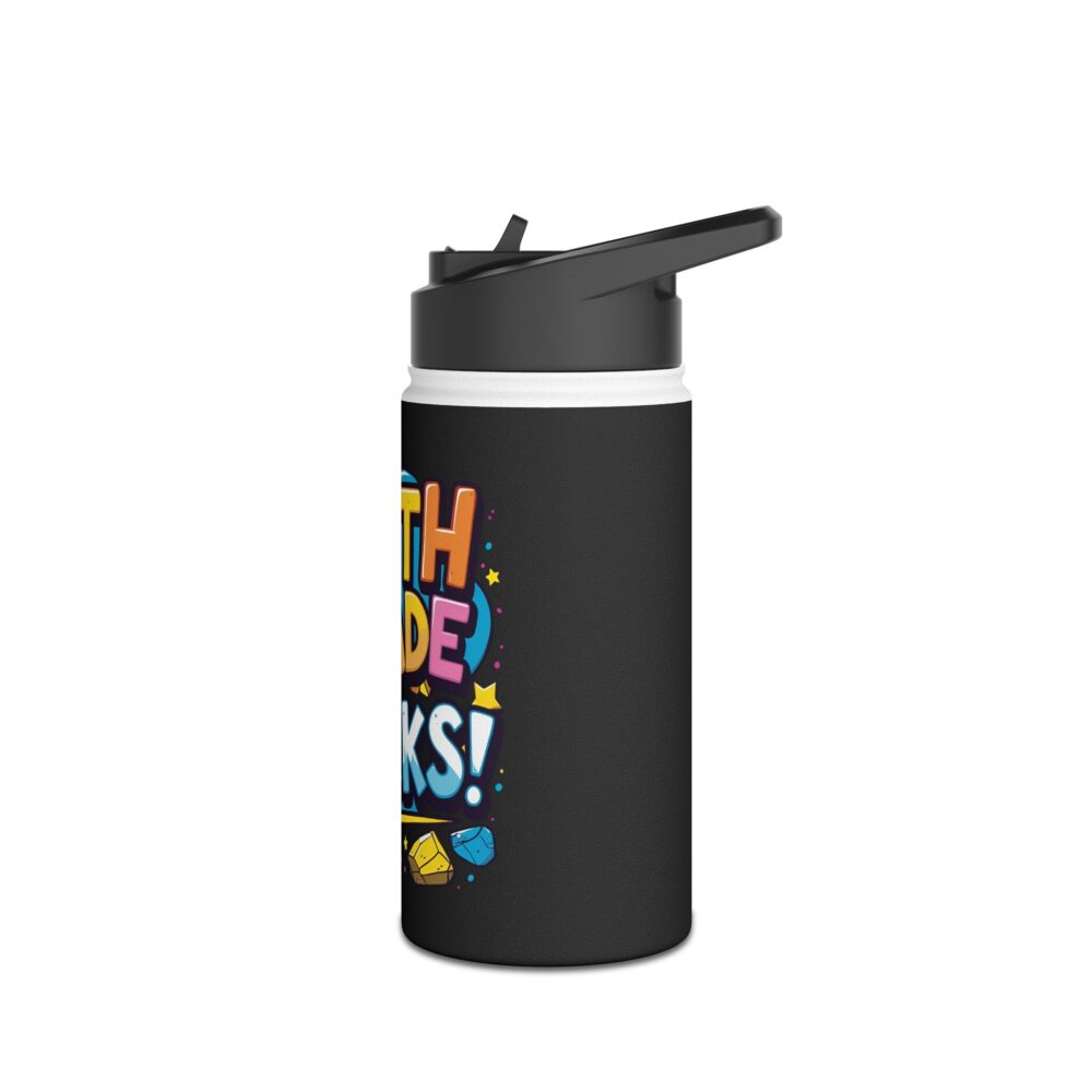 Fifth Grade Rocks (black) - Stainless Steel Water Bottle - Image 4