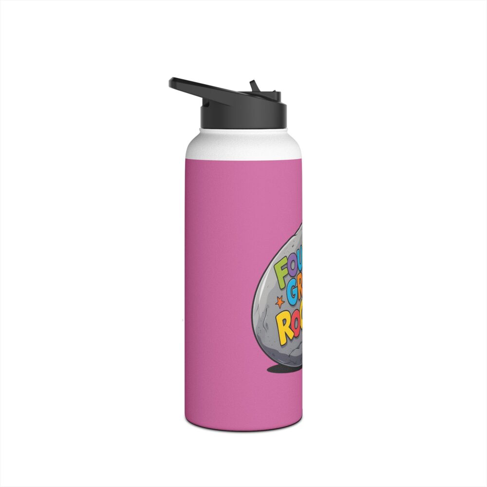 Fourth Grade Rocks (pink) - Stainless Steel Water Bottle - Image 11