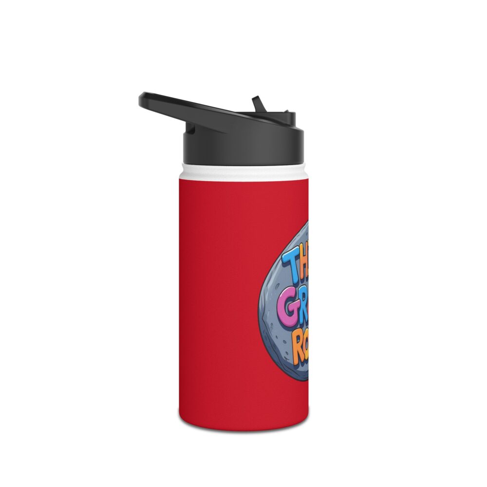 Third Grade Rocks (red) - Stainless Steel Water Bottle - Image 3