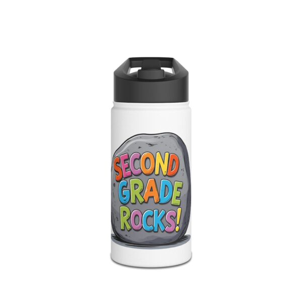 Second Grade Rocks (white) - Stainless Steel Water Bottle