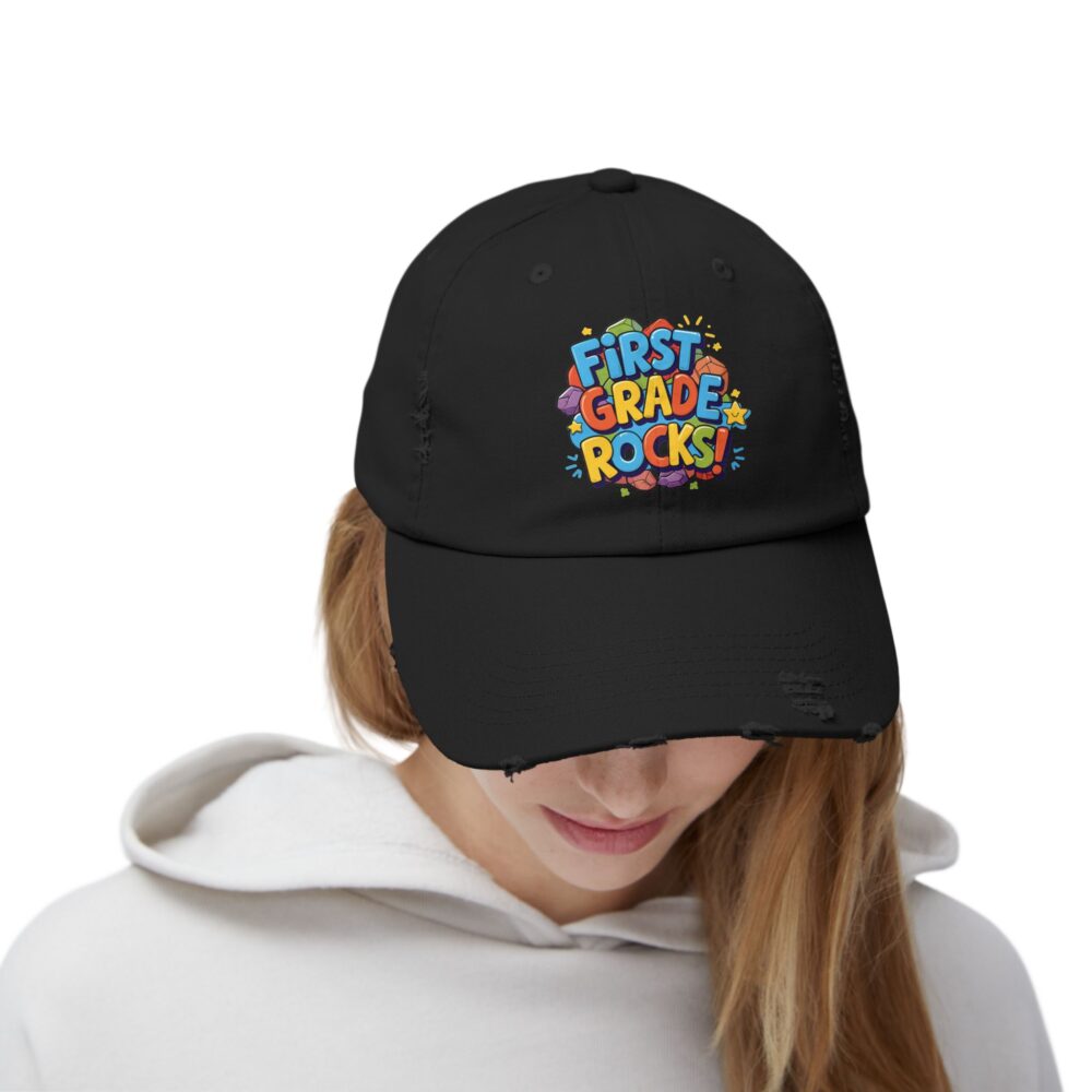 First Grade Rocks, Unisex Adjustable Baseball Cap - Image 4
