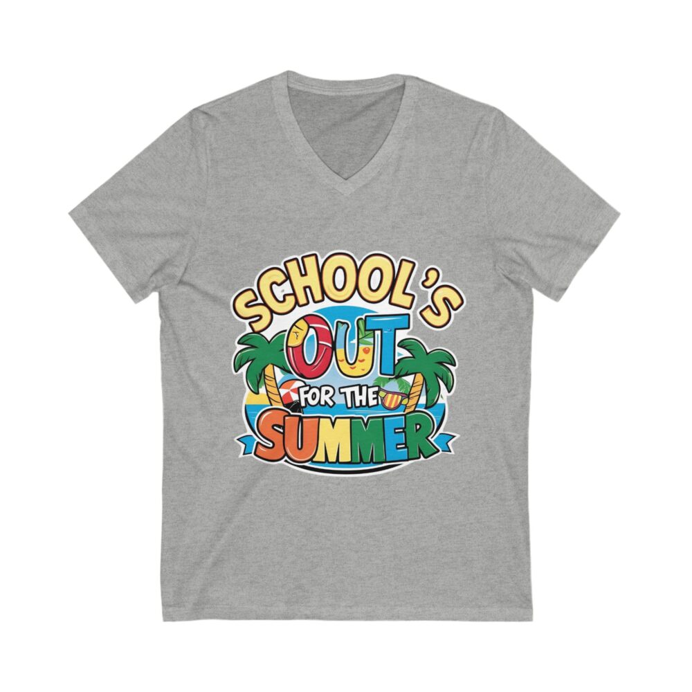 School's Out for the Summer - Unisex V-Neck Tee - Image 9