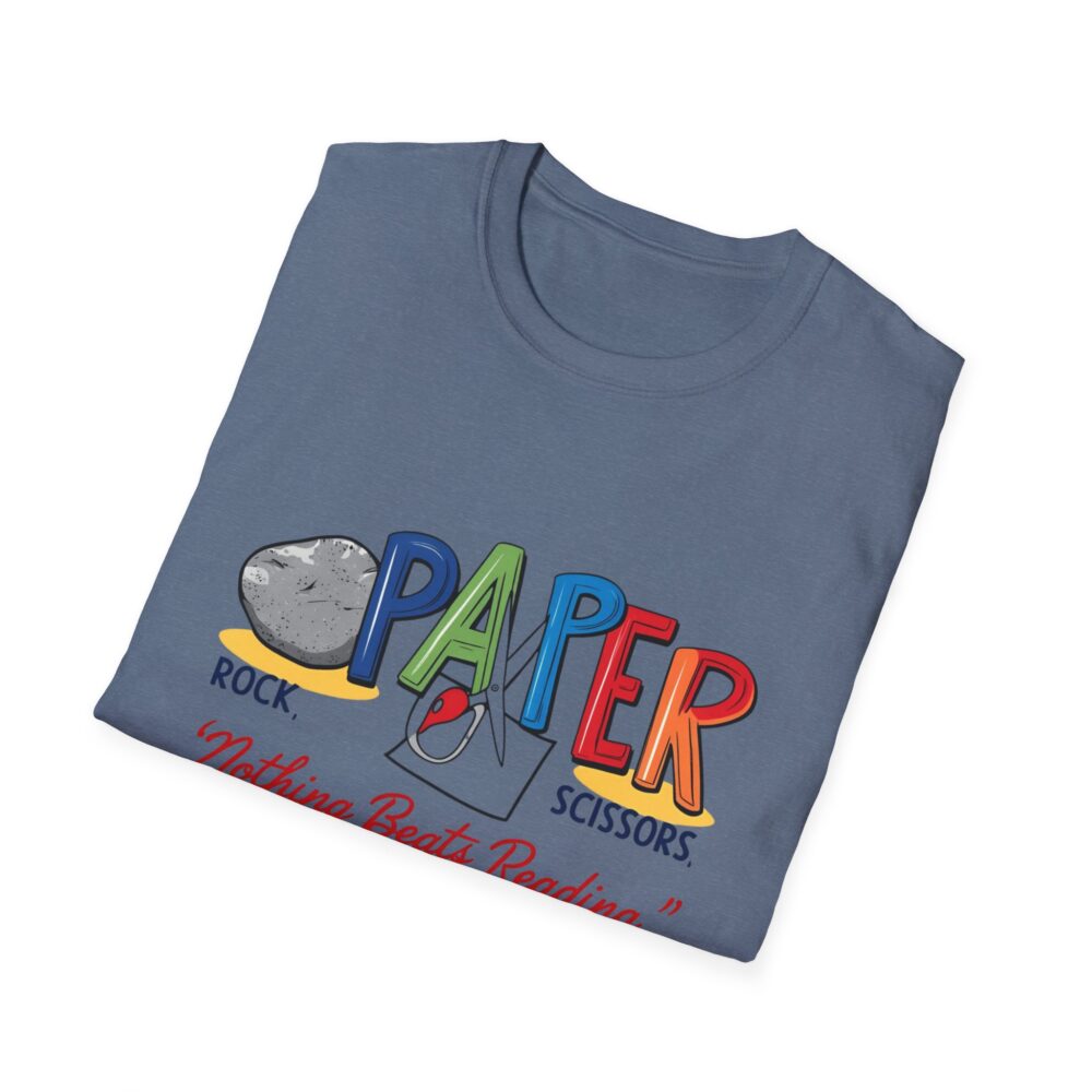 Rock, Paper, Scissors, Nothing Beats Reading - Unisex Soft Style T-Shirt - Image 44