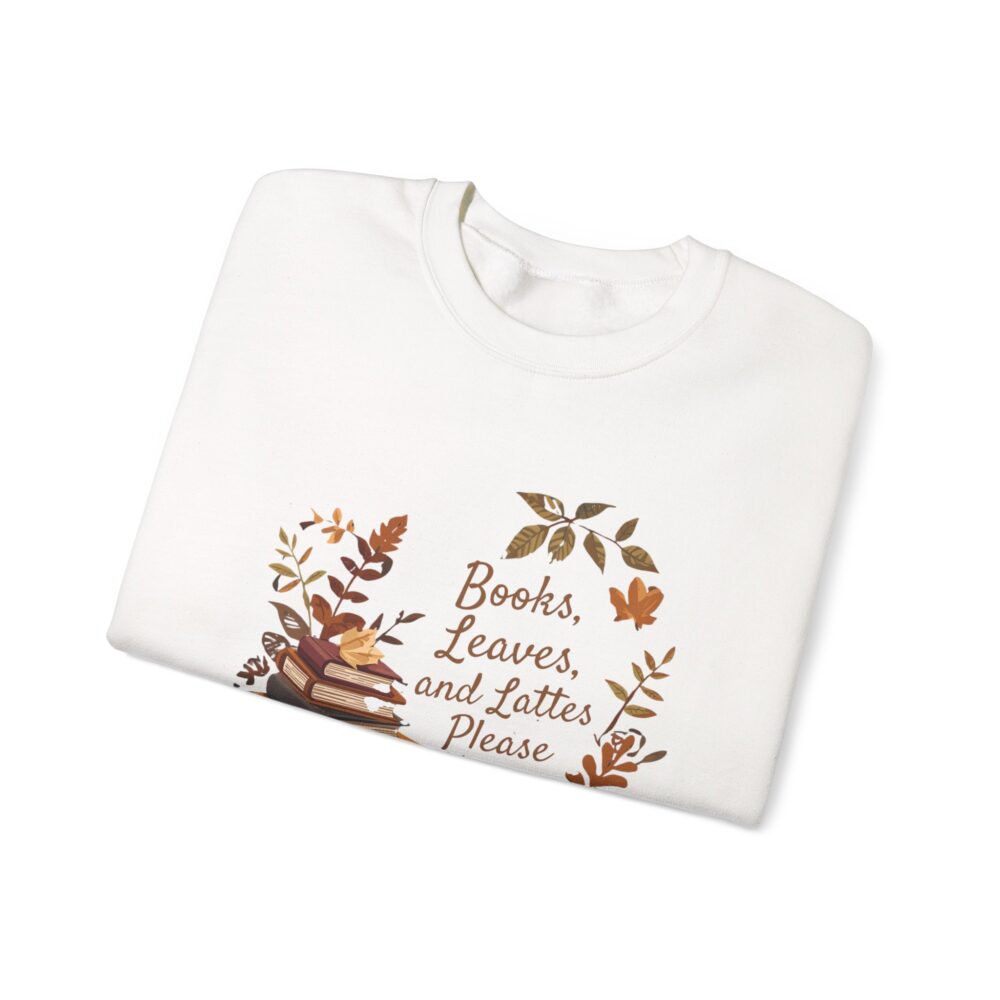 Books, Leaves, and Lattes Please-Crewneck Sweatshirt - Image 3