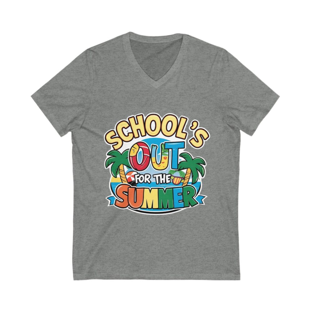 School's Out for the Summer - Unisex V-Neck Tee - Image 5