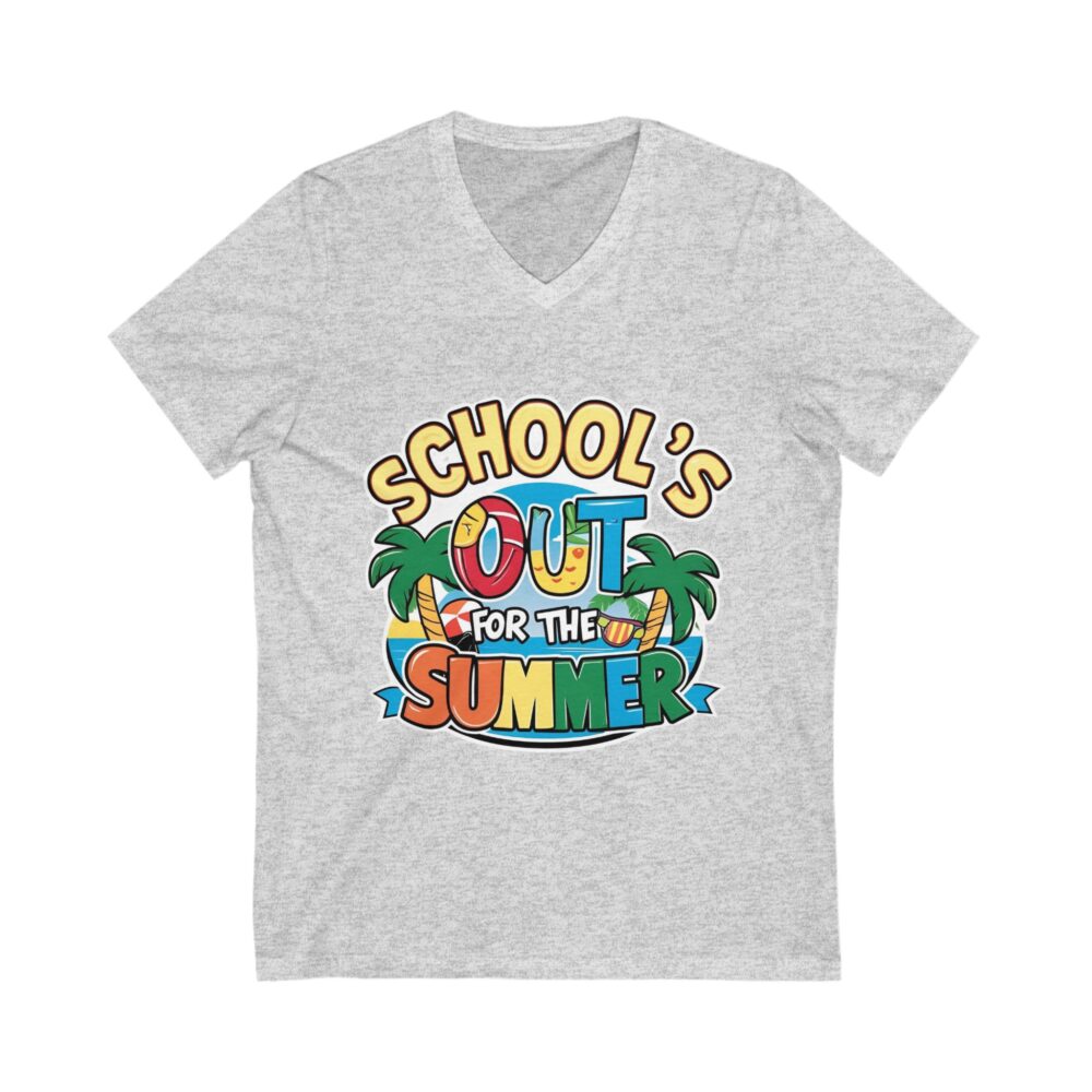School's Out for the Summer - Unisex V-Neck Tee - Image 3