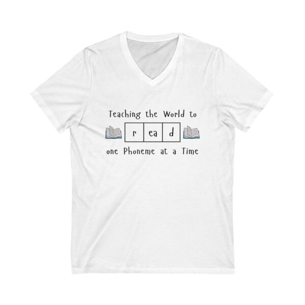 Teaching the World to "Read" One Phoneme at a Time - Unisex V-Neck Tee