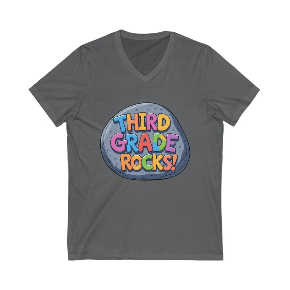 Third Grade Rocks - Unisex V-Neck Tee - Image 15