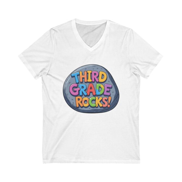 Third Grade Rocks - Unisex V-Neck Tee