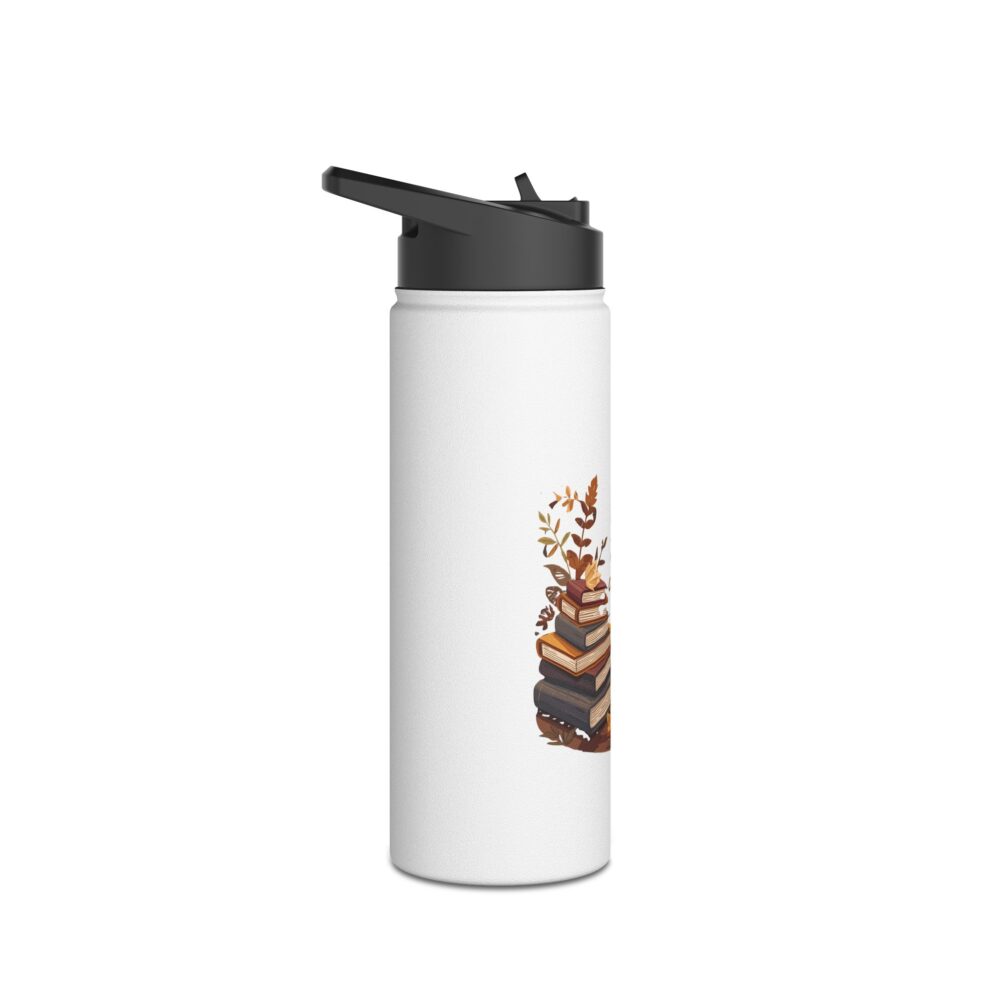Books, Leaves, and Lattes Please-Stainless Steel Water Bottle - Image 7