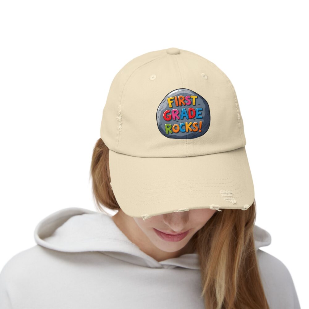 First Grade Rocks, Unisex Adjustable Baseball Cap - Image 8
