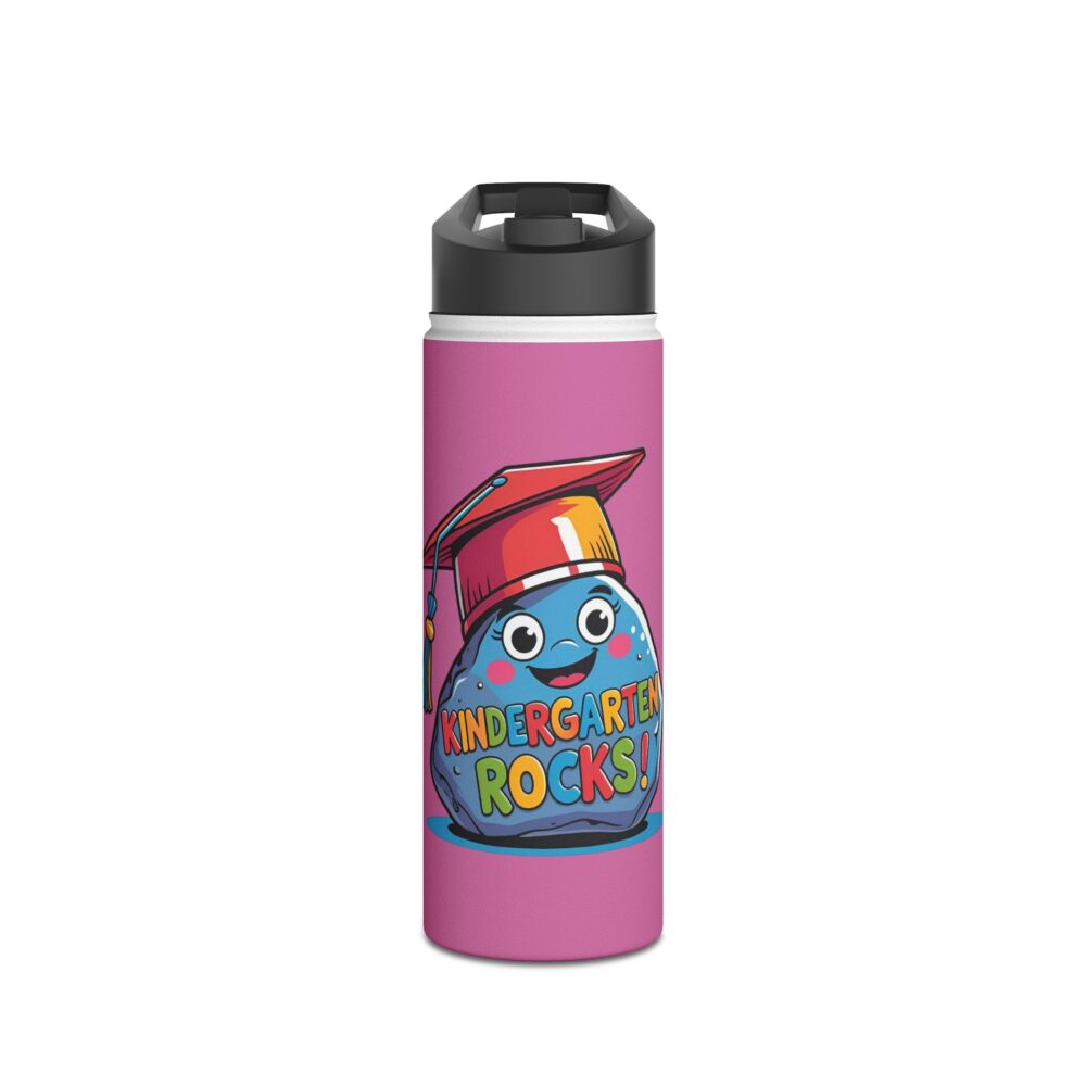Kindergarten Rocks (pink) - Stainless Steel Water Bottle - Image 5