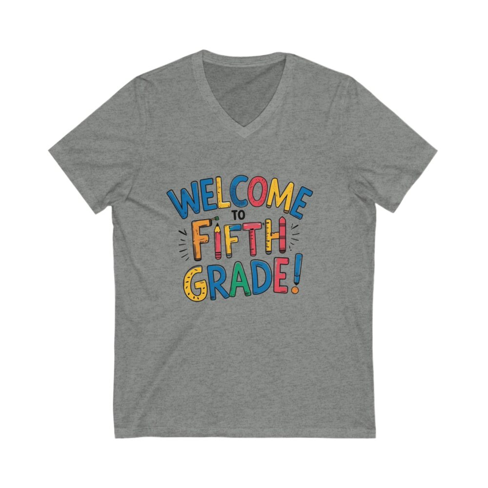 Welcome to Fifth Grade - Unisex V-Neck Tee - Image 5