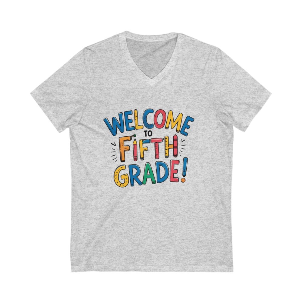 Welcome to Fifth Grade - Unisex V-Neck Tee - Image 3