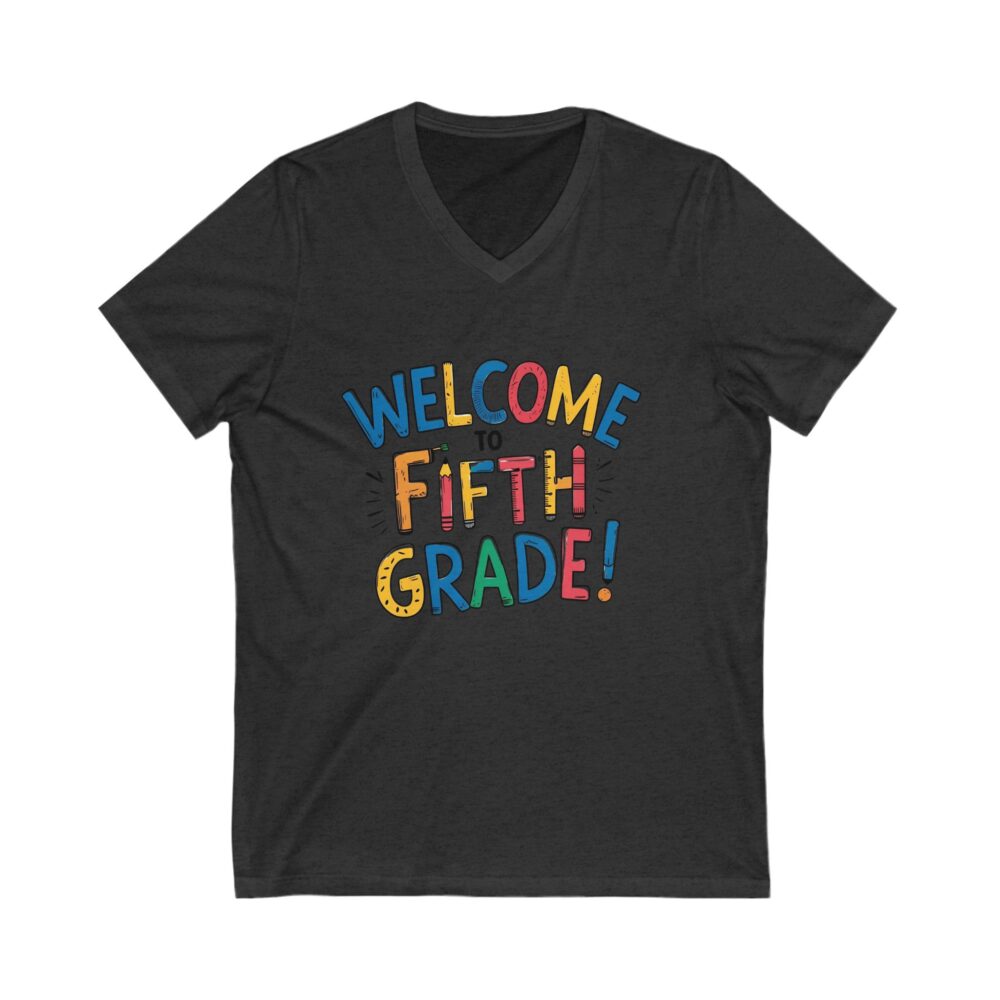 Welcome to Fifth Grade - Unisex V-Neck Tee - Image 17