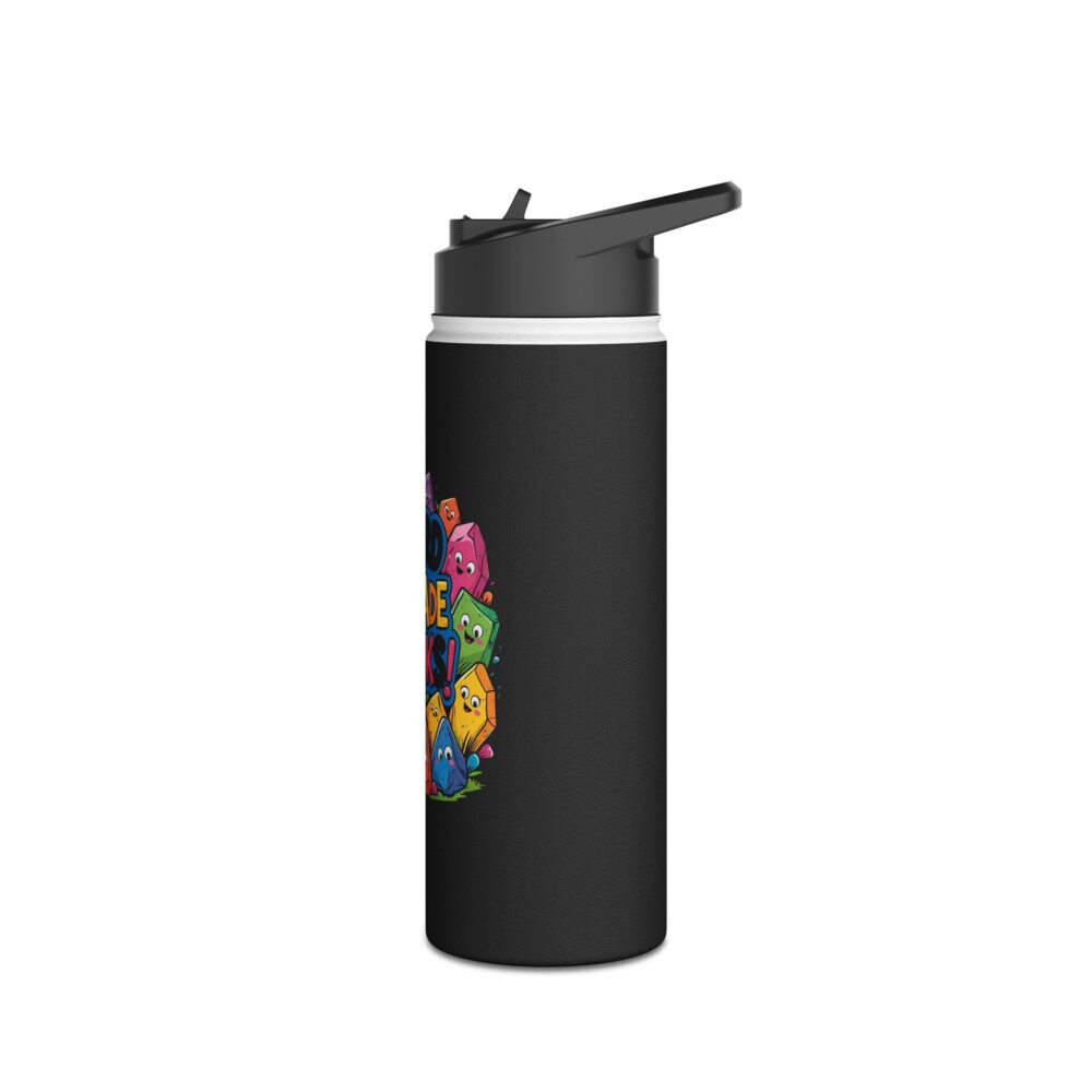Third Grade Rocks (black) - Stainless Steel Water Bottle - Image 8