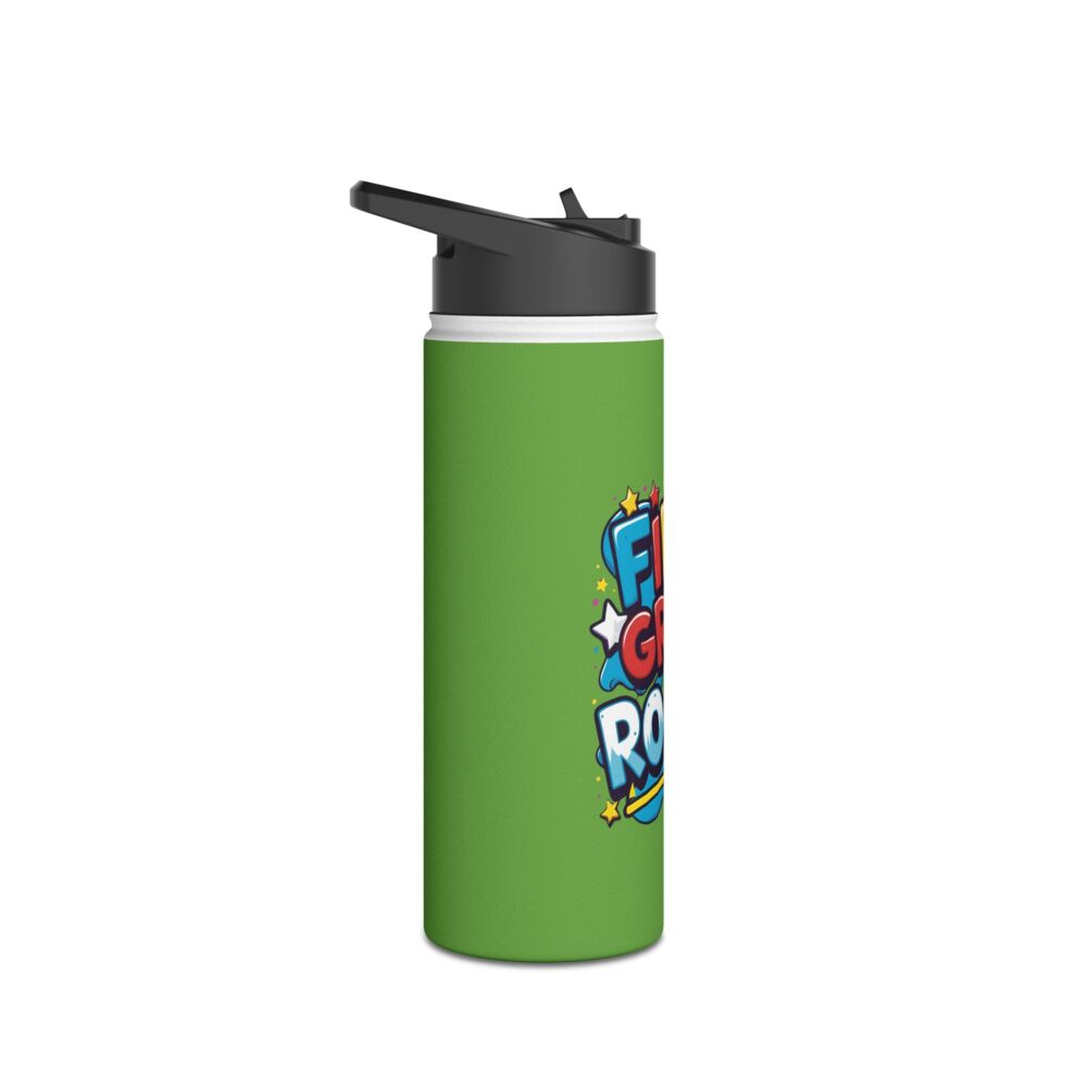 Fifth Grade Rocks (green) - Stainless Steel Water Bottle - Image 7