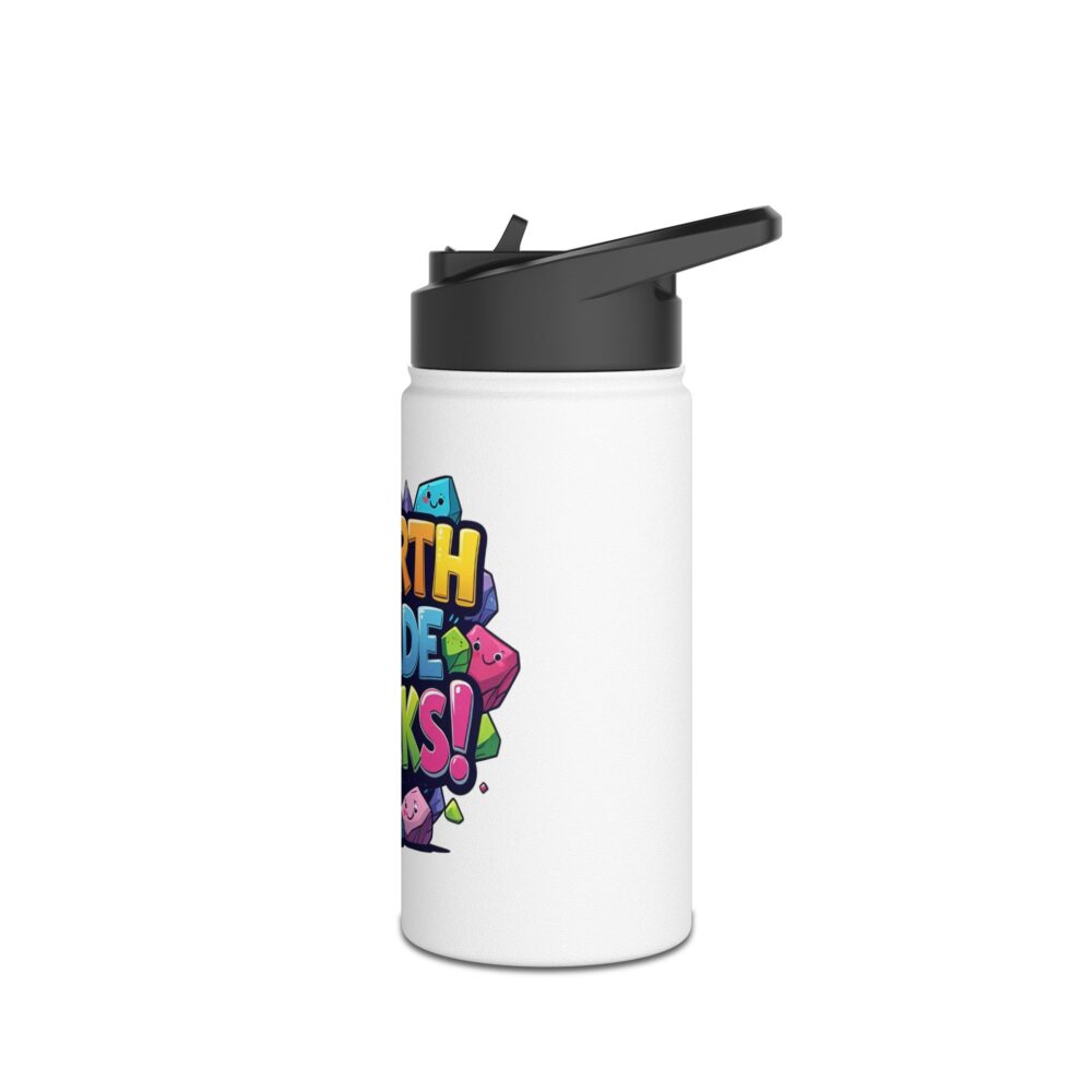 Fourth Grade Rocks (white) - Stainless Steel Water Bottle - Image 4