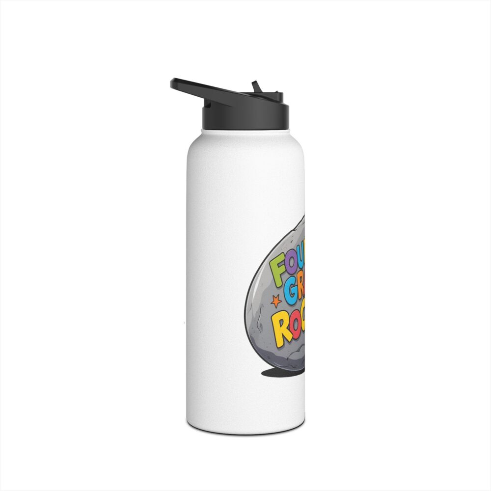 Fourth Grade Rocks (white) - Stainless Steel Water Bottle - Image 11